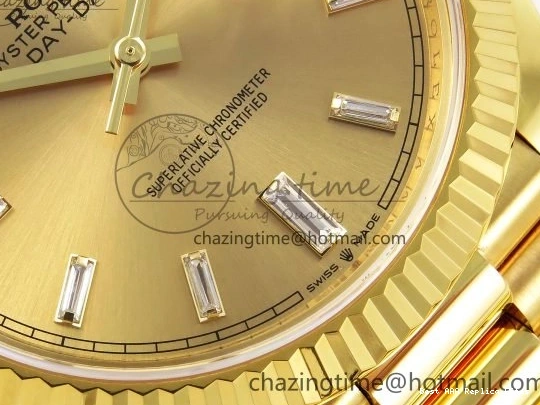 Best AAA Replica Sites Bezel ARF 228238 Crystal Diamonds Bracelet DayDate WrinkleFree 40 YG President VR 1550 on Steel 904L 0123